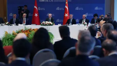 Cumhurbaşkanı Erdoğan, ABD'li düşünce kuruluşu temsilcileriyle bir araya geldi