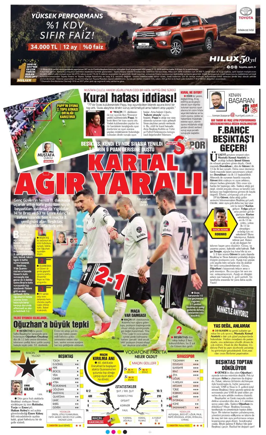 Günün spor manşetleri (12 Kasım 2018) 8
