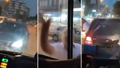 Sağlıkçalışanlarına trafikte saldırı: Önlerini kesti, camı yumrukladı