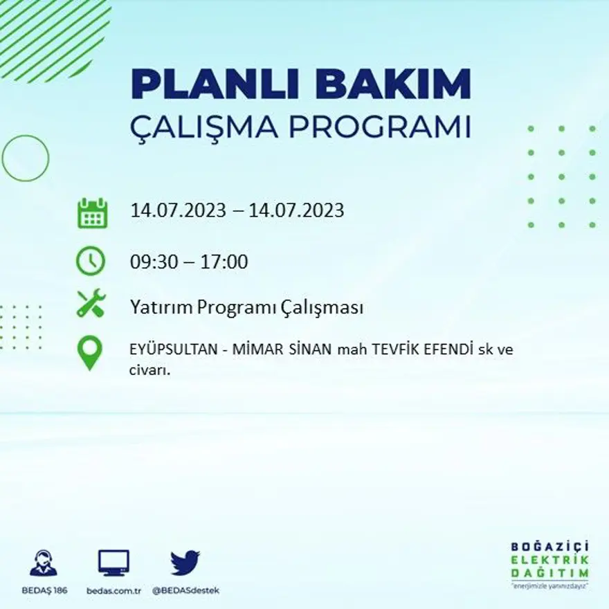 İstanbul'un 15 ilçesinde elektrik kesintisi ( Avcılar, Bağcılar, Bahçelievler, Başakşehir, Beyoğlu, Büyükçekmece...) Elektrikler ne zaman gelecek? 11 İstanbul'un 15 ilçesinde elektrik kesintisi ( Avcılar, Bağcılar, Bahçelievler, Başakşehir, Beyoğlu, Büyükçekmece...) Elektrikler ne zaman gelecek? 11