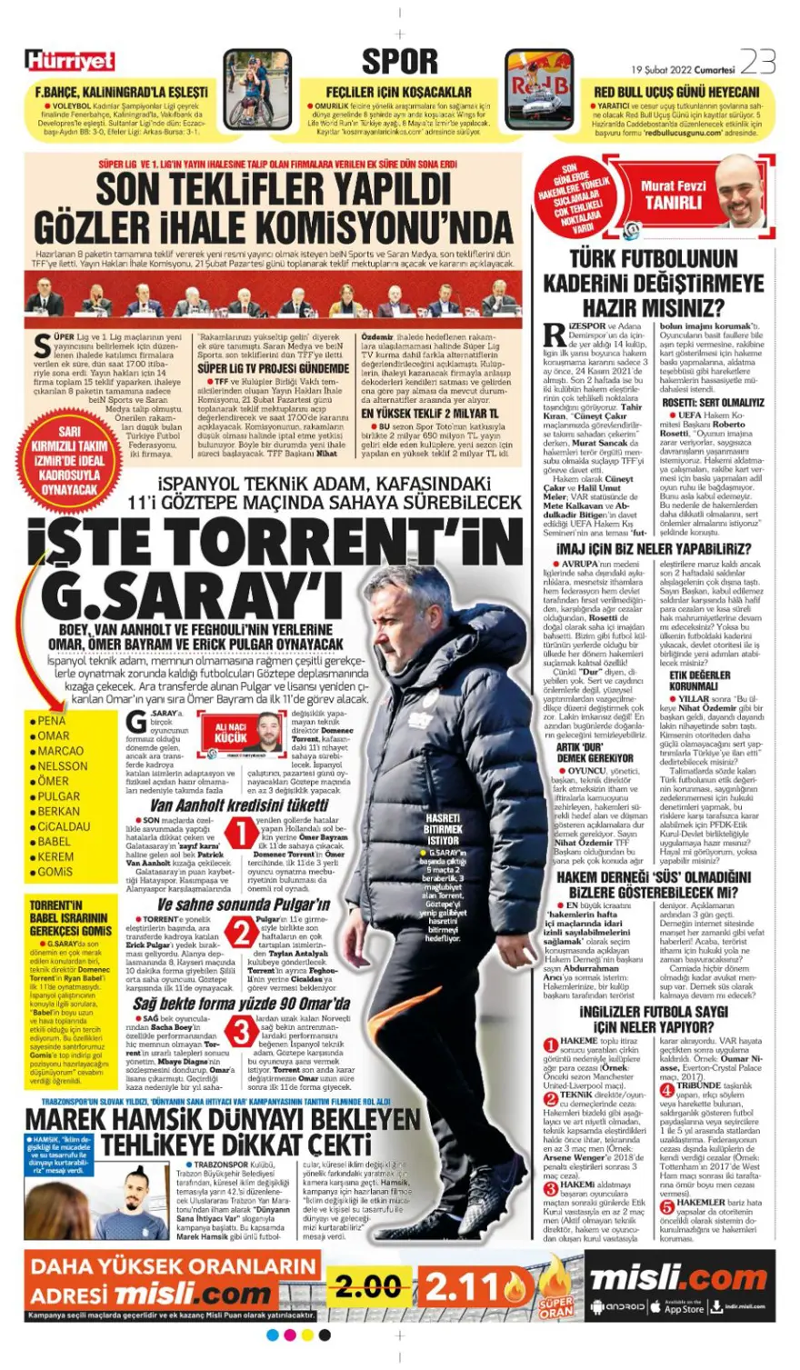 Günün spor manşetleri (19 Şubat 2022) 8