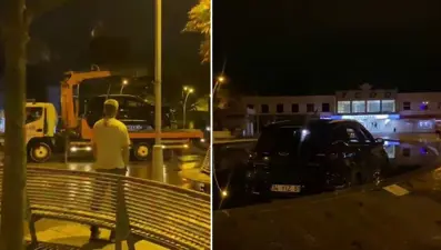 Alkollü sürücünün navigasyonla sınavı: Süs havuzuna girdi