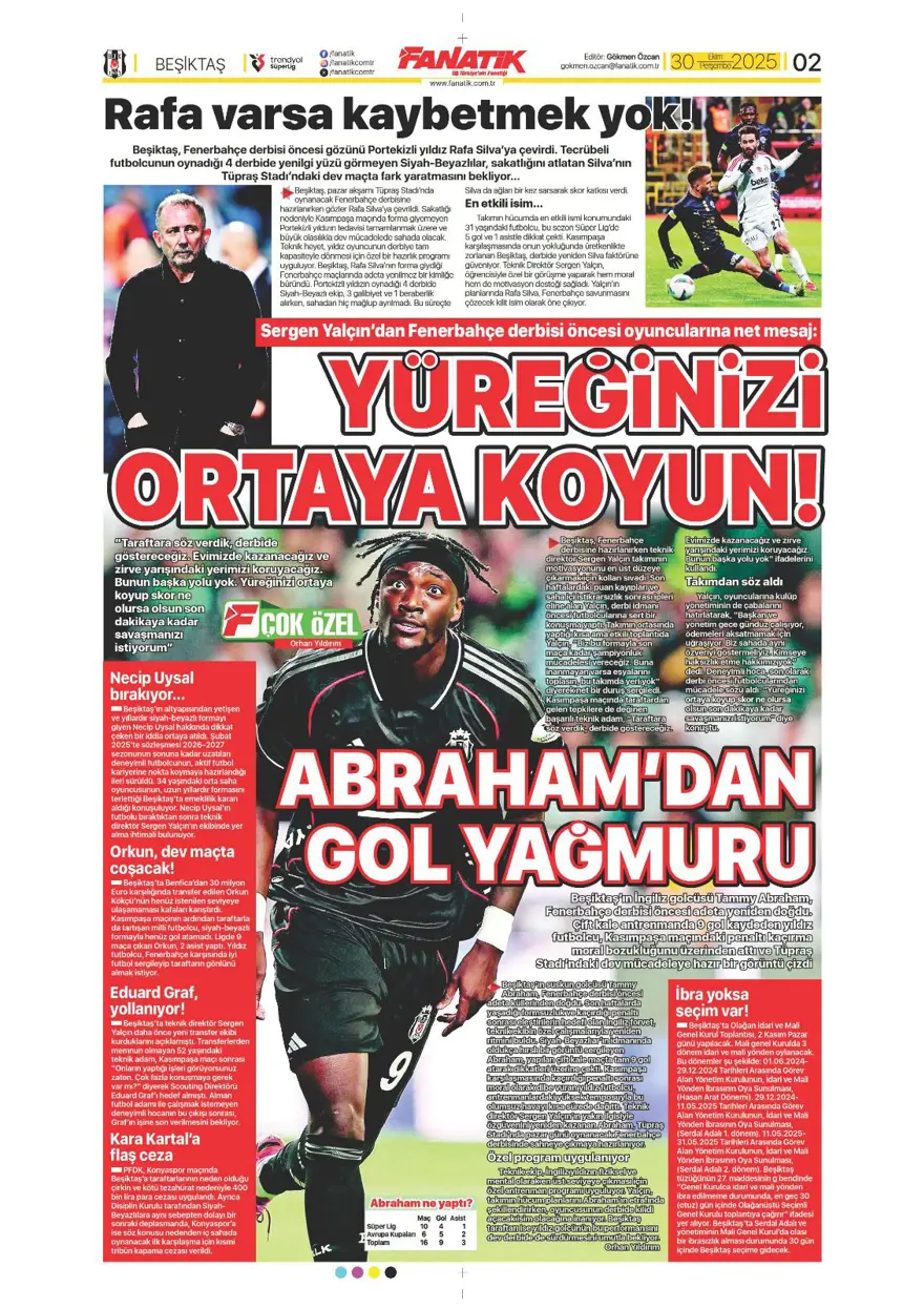 "Hakem dalgası tsunamiye dönüşür mü?" (30 Ekim 2025 spor manşetleri) 1 "Hakem dalgası tsunamiye dönüşür mü?" (30 Ekim 2025 spor manşetleri) 1