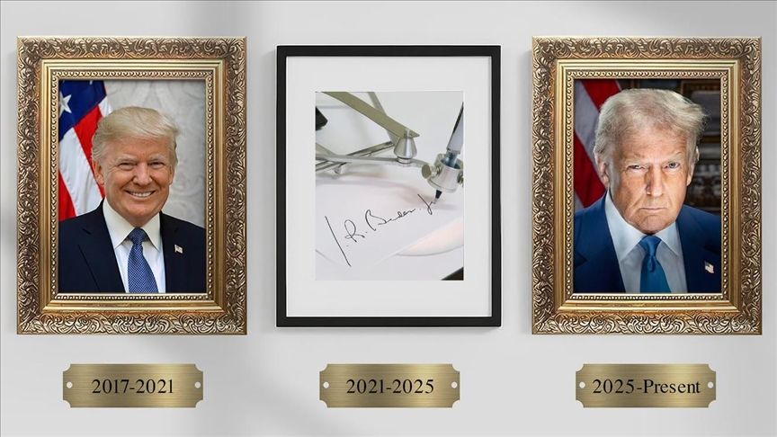 Trump'ın Biden'dan intikamı. Beyaz Saray'a Biden'ın fotosu yerine otomatik kalem koydu
