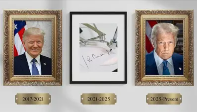 Trump'ın Biden'dan intikamı. Beyaz Saray'a Biden'ın fotosu yerine otomatik kalem koydu