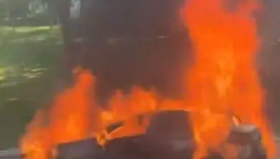 15 Temmuz Şehitler Köprüsü yolunda araç yangını