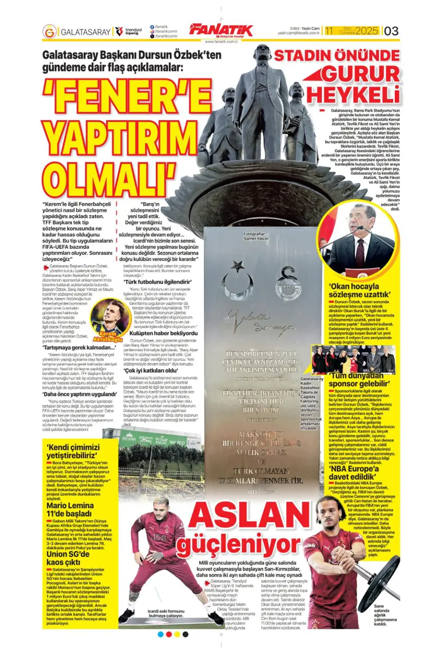 "Yeni destan vakti" (11 Ekim 2025 spor manşetleri) 5 "Yeni destan vakti" (11 Ekim 2025 spor manşetleri) 5