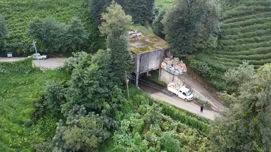 Rize'de ilginç yapı: Arazi kısıtlı olunca, böyle çözüm buldular Rize'de ilginç yapı: Arazi kısıtlı olunca, böyle çözüm buldular