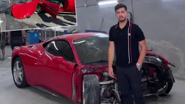 Hurdaya dönen 15 milyonluk Ferrari'nin sahibi: "Binemeden gitti"