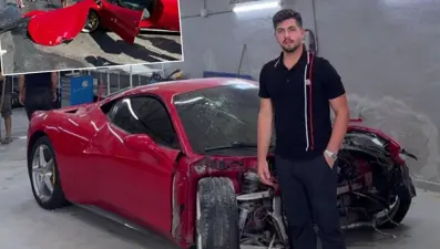 Hurdaya dönen 15 milyonluk Ferrari'nin sahibi: "Binemeden gitti"