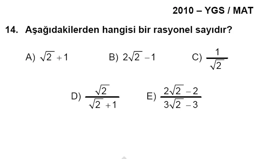 YGS Matematik soruları ve yanıtları 13