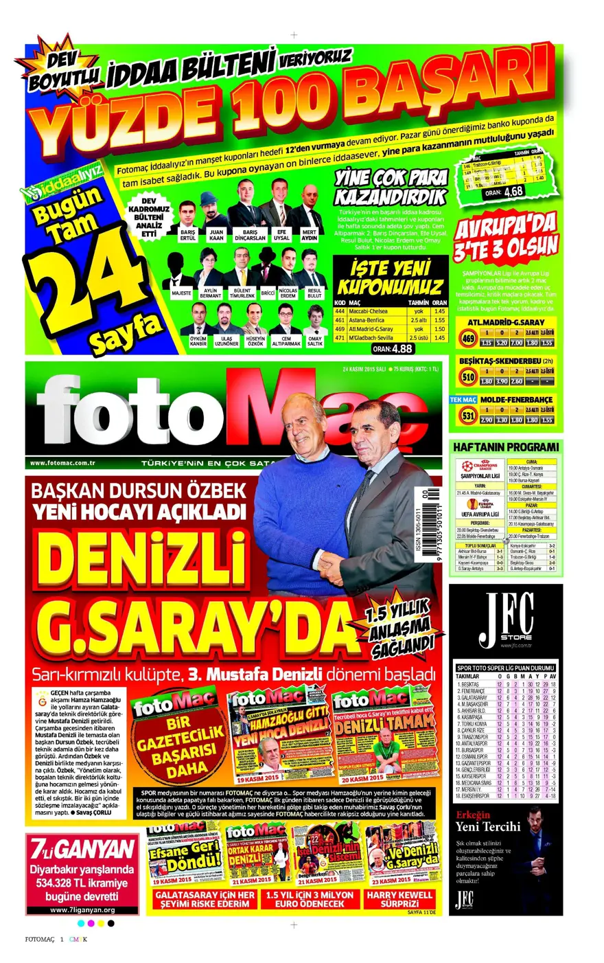 Günün gazete manşetleri - 24 Kasım 2015 20