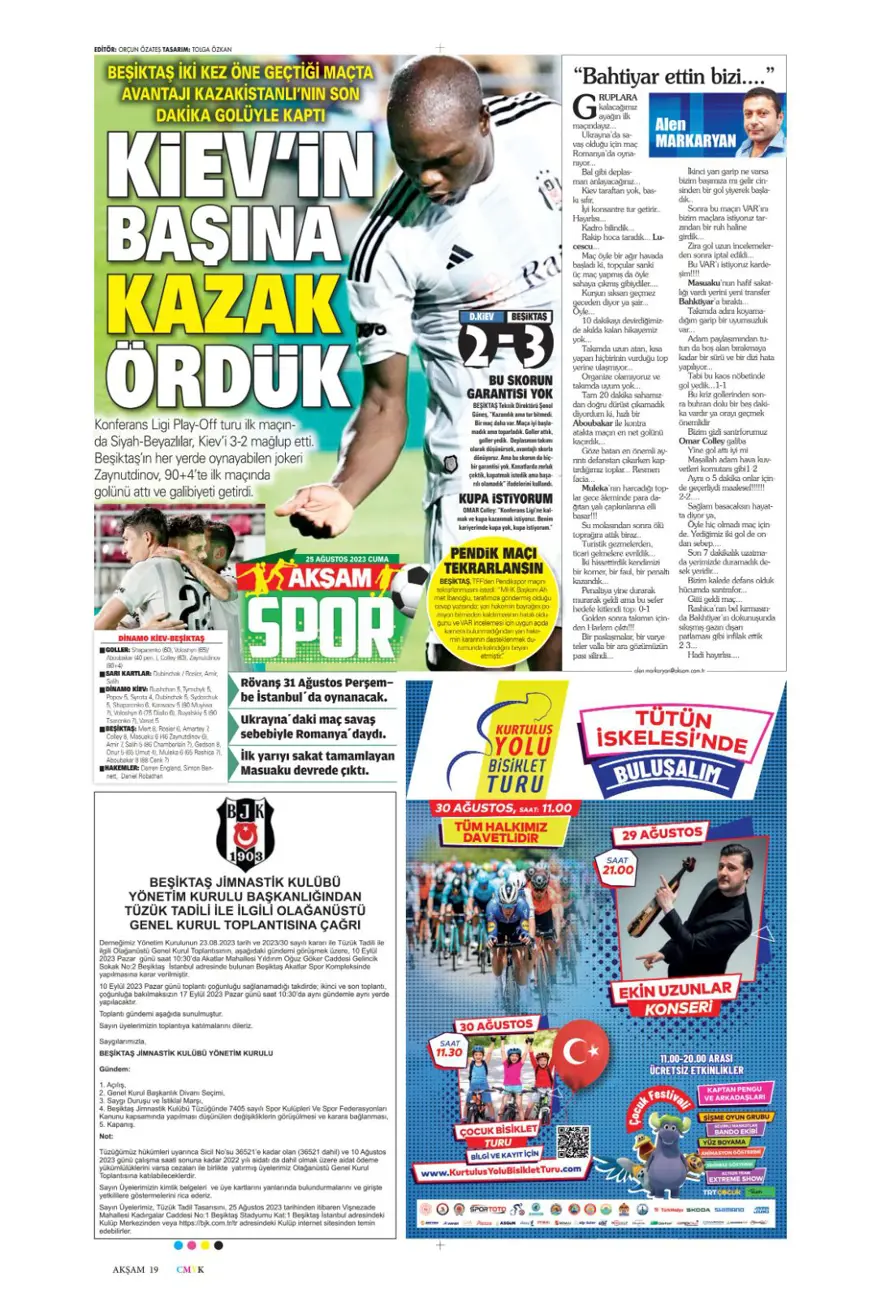 "Aslan'da son aday Salih Özcan" (25 Ağustos 2023 spor manşetleri) 2