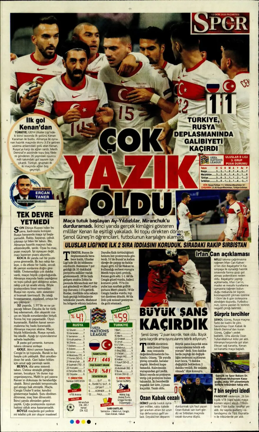 Günün spor manşetleri (12 Ekim 2020) 10