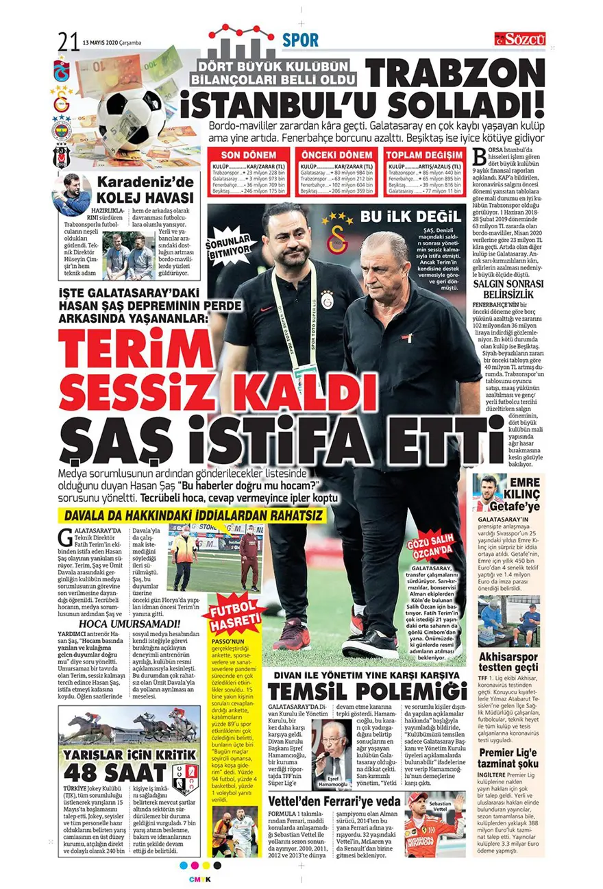 Günün spor manşetleri (13 Mayıs 2020) 9