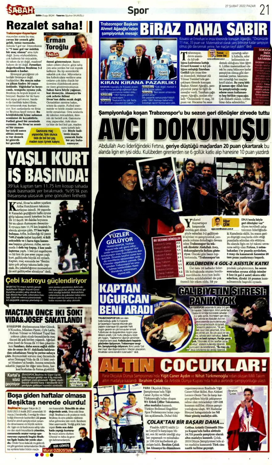 Günün spor manşetleri (27 Şubat 2022) 19