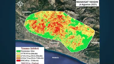 Termal uydu görüntüsüyle yangın haritası: 117 bin 348 futbol sahası kadar alan yandı