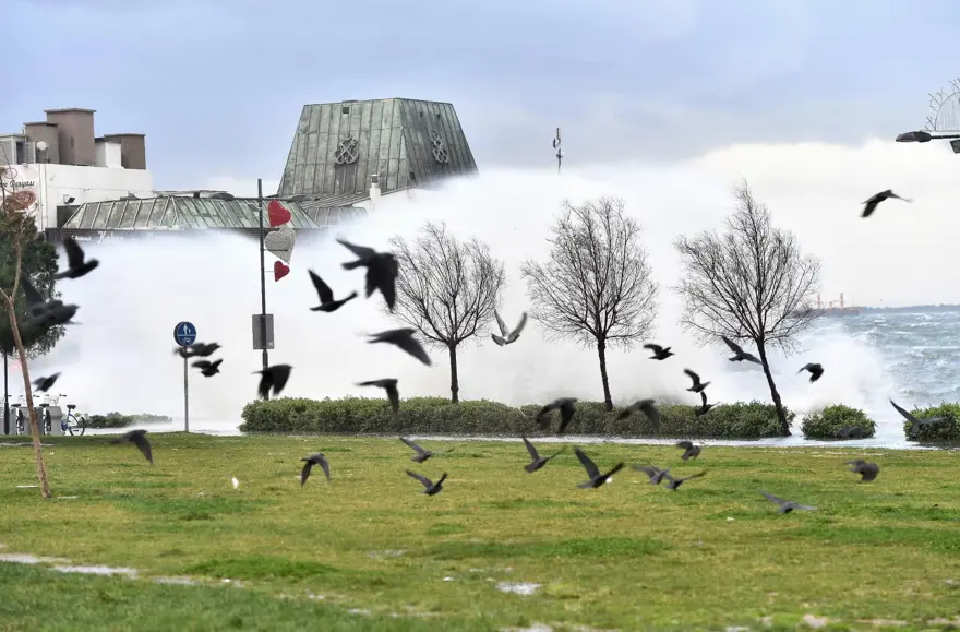 İzmir'de fırtına: Deniz taştı, işyerlerini su bastı 41
