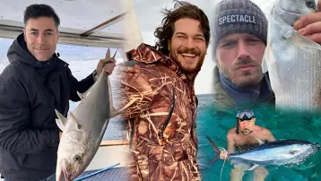 Kıvanç Tatlıtuğ ile Kıvanç Kasabalı balıkta. Deniz tutkusuyla bilinen ünlüler