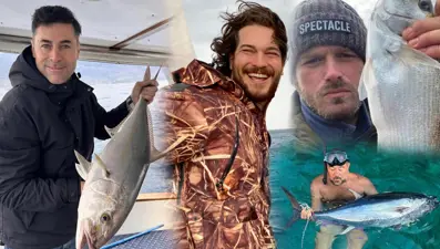 Kıvanç Tatlıtuğ ile Kıvanç Kasabalı balıkta. Deniz tutkusuyla bilinen ünlüler