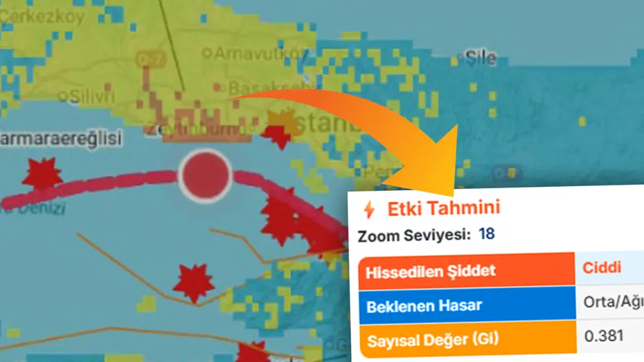 Deprem Bilgi Sistemi'ne yeni özellik. Sokak sokak olası hasar bilgisi eklendi