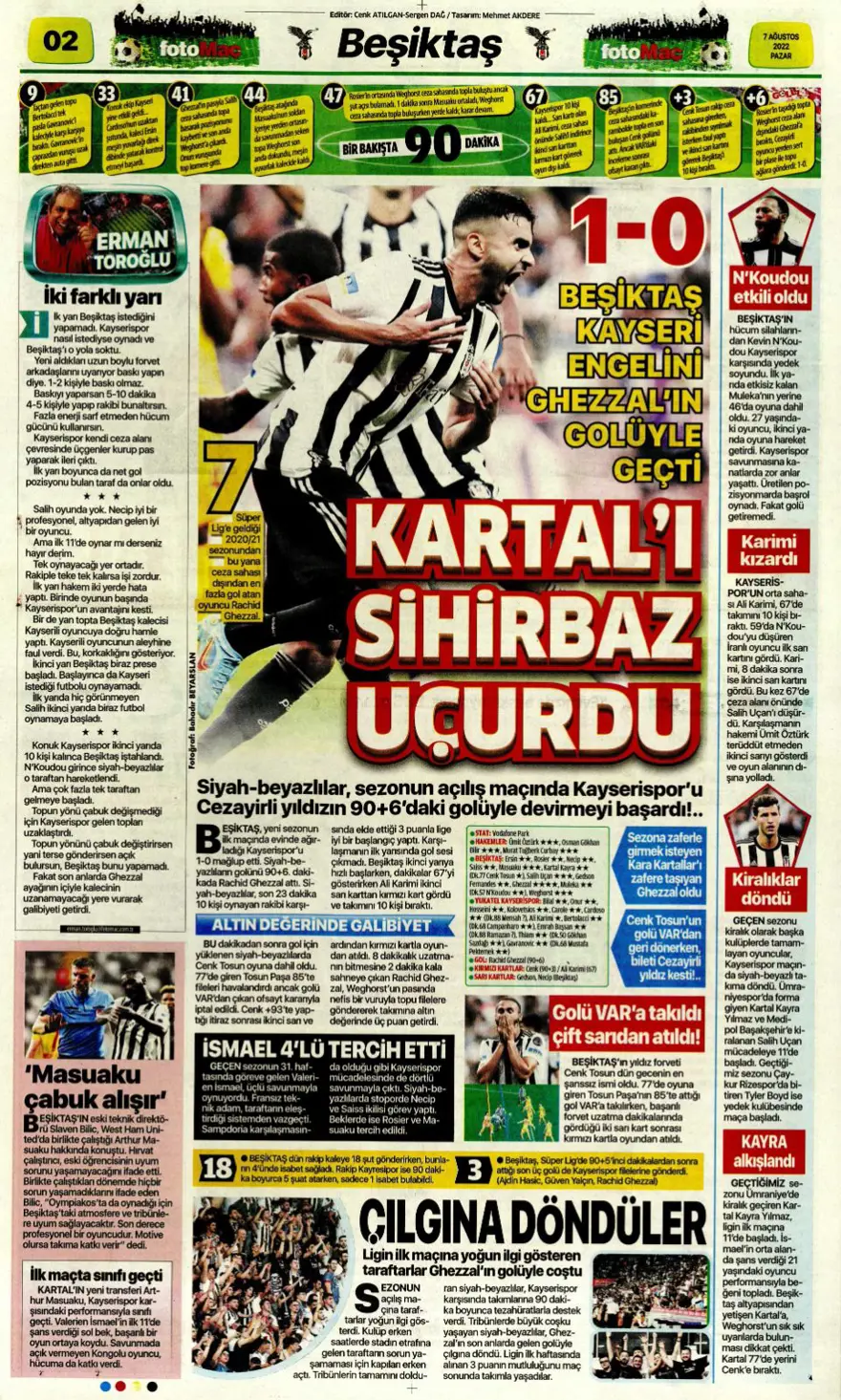 Günün spor manşetleri (7 Ağustos 2022) 6