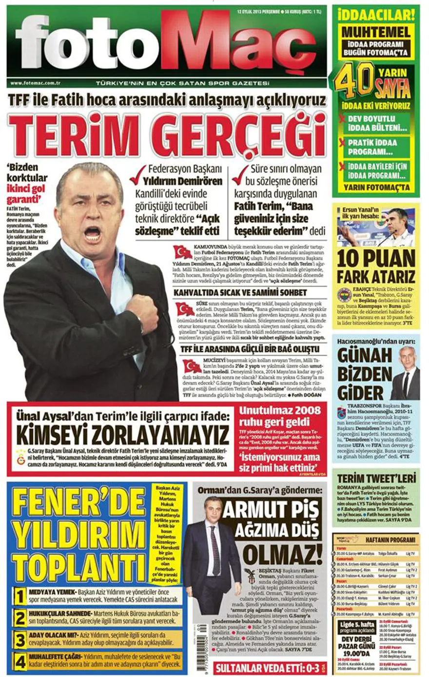 12 Eylül 2013 gazete manşetleri 20