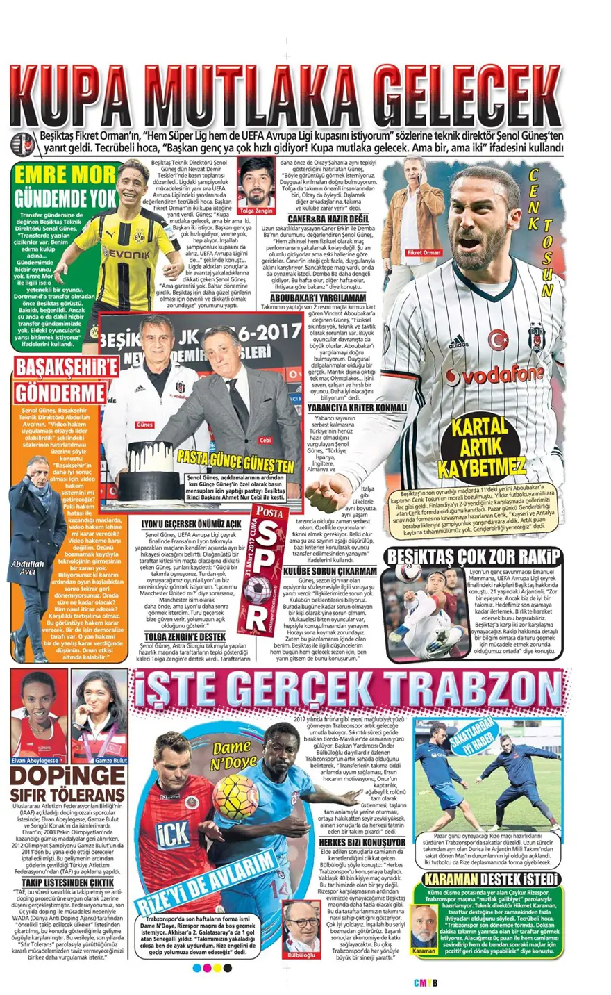 Günün spor manşetleri (31 Mart 2017) 11