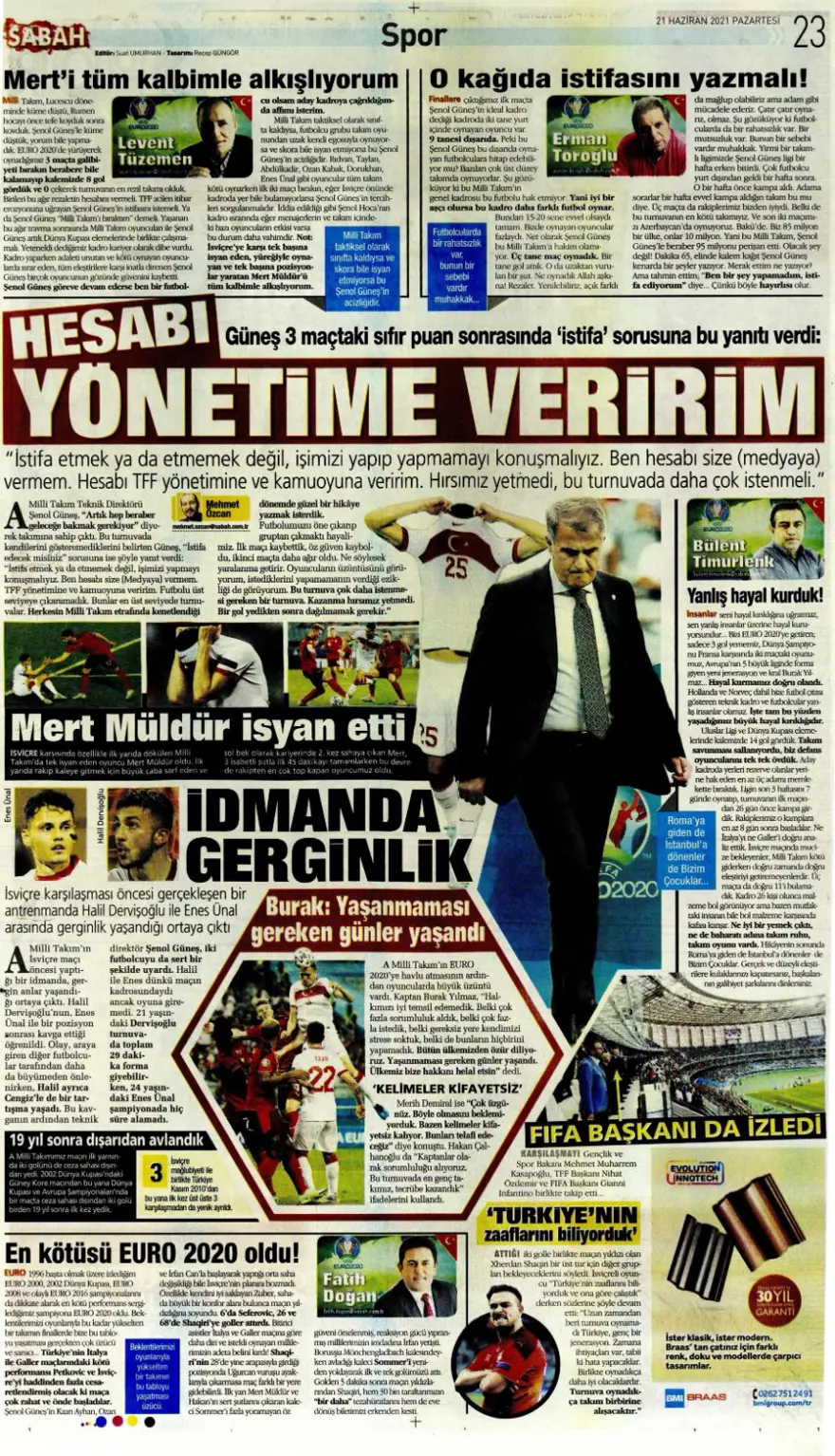Günün spor manşetleri (21 Haziran 2021) 9