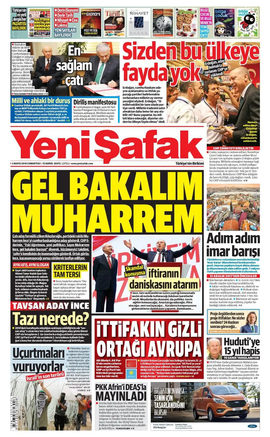 Günün gazete manşetleri - 5 Mayıs 2018 17