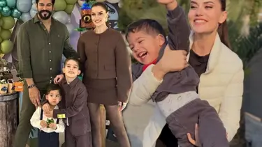 Fahriye Evcen'den oğlu Kerem ile yeni poz