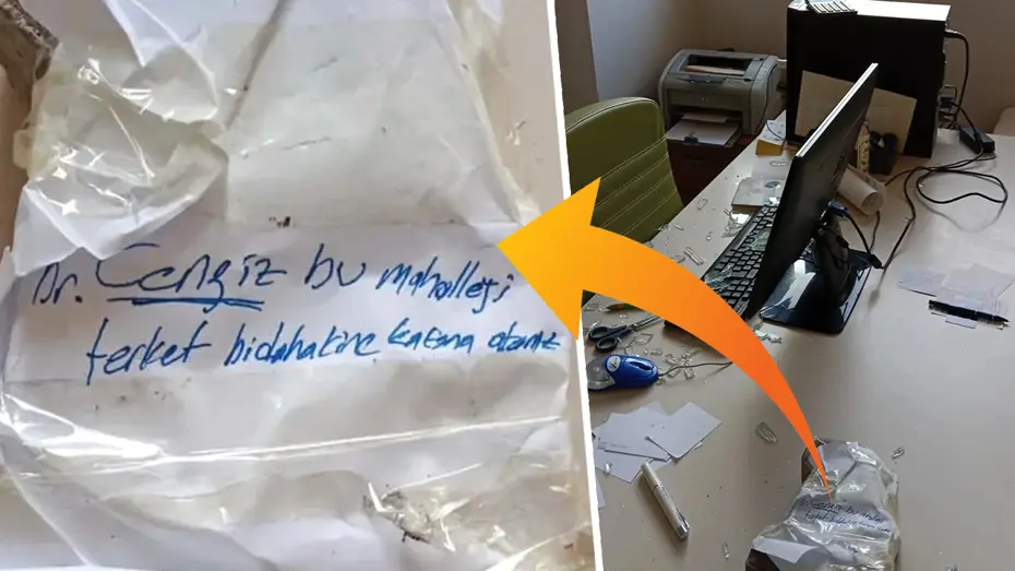 Aile sağlığı merkezine taşlı saldırı! Doktora taşa sarılı tehdit notu bıraktılar