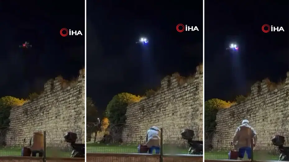 İstanbul'da drone ile denetim.
