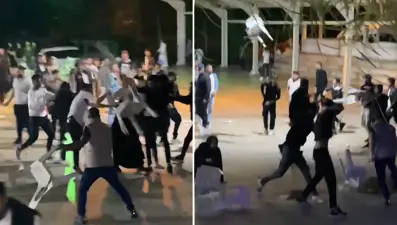 Düğünde sandalyeler havada uçuştu