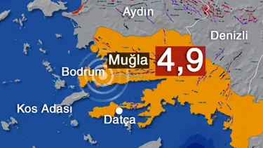 Bodrum'da 4.9 büyüklüğünde deprem