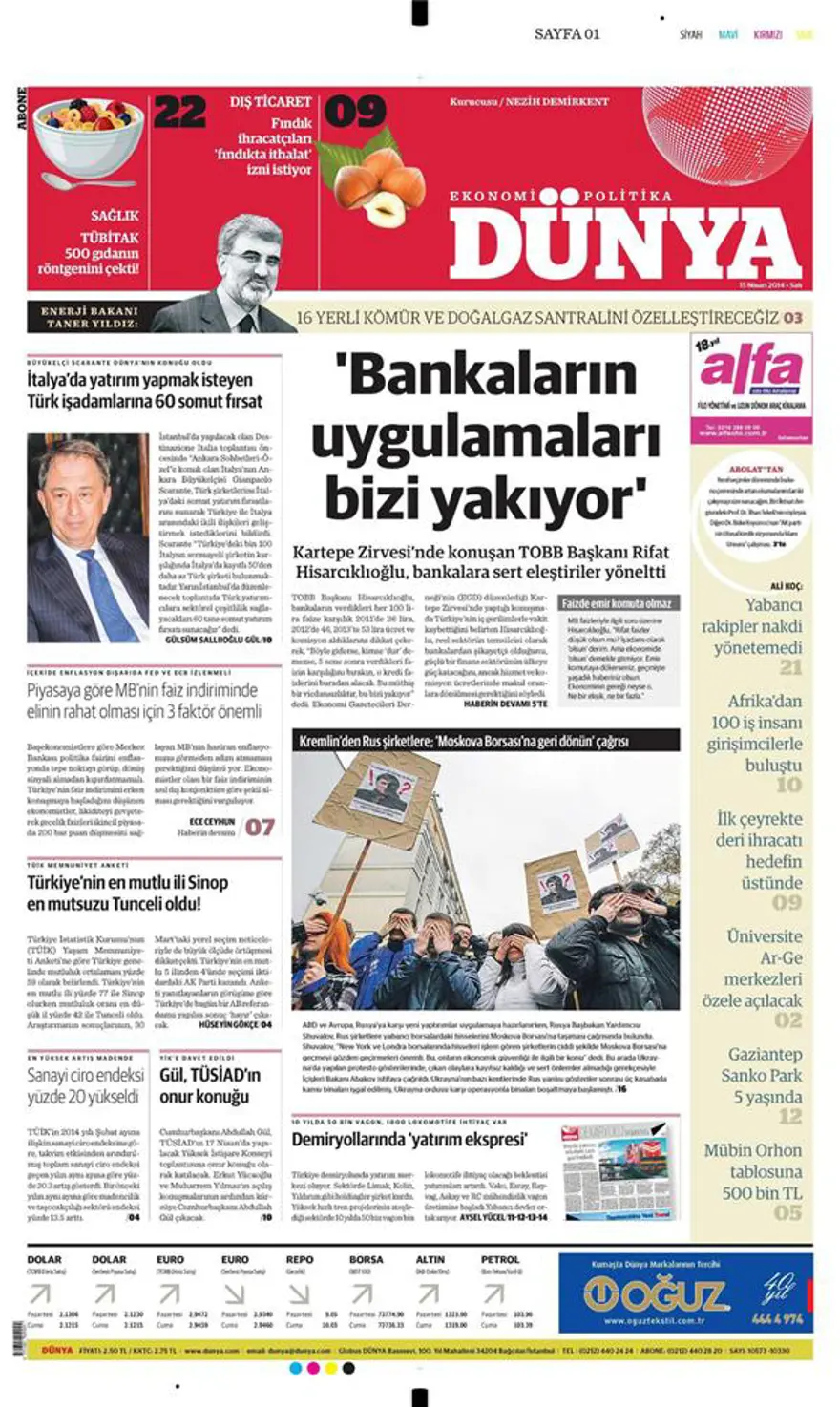 Günün gazete manşetleri - 15 Nisan 2014 18 Günün gazete manşetleri - 15 Nisan 2014 18