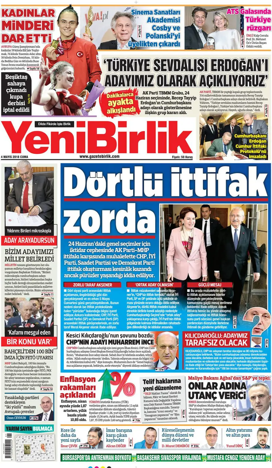 Günün gazete manşetleri - 4 Mayıs 2018 16