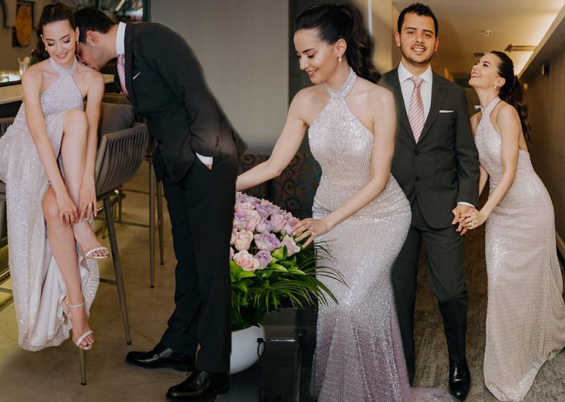 Oyuncu Ezgi Şenler'den nişan pozları: Damat kahvesine limon sıktı