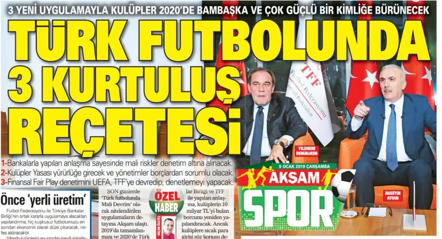 Günün spor manşetleri (09 Ocak 2019) 