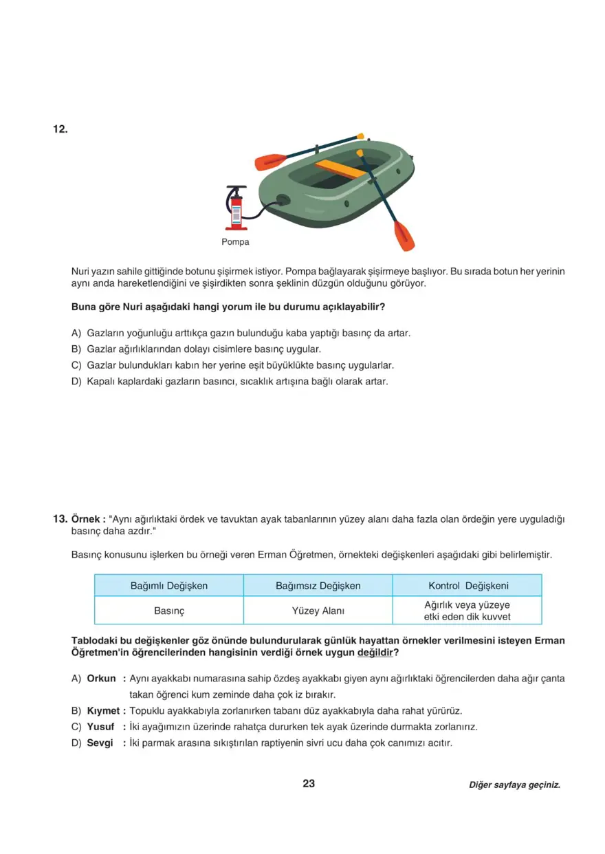 Uğur Okulları LGS-2 sayısal deneme sınavı 22