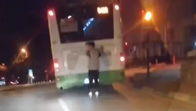 Tehlikeli yolculuk kamerada