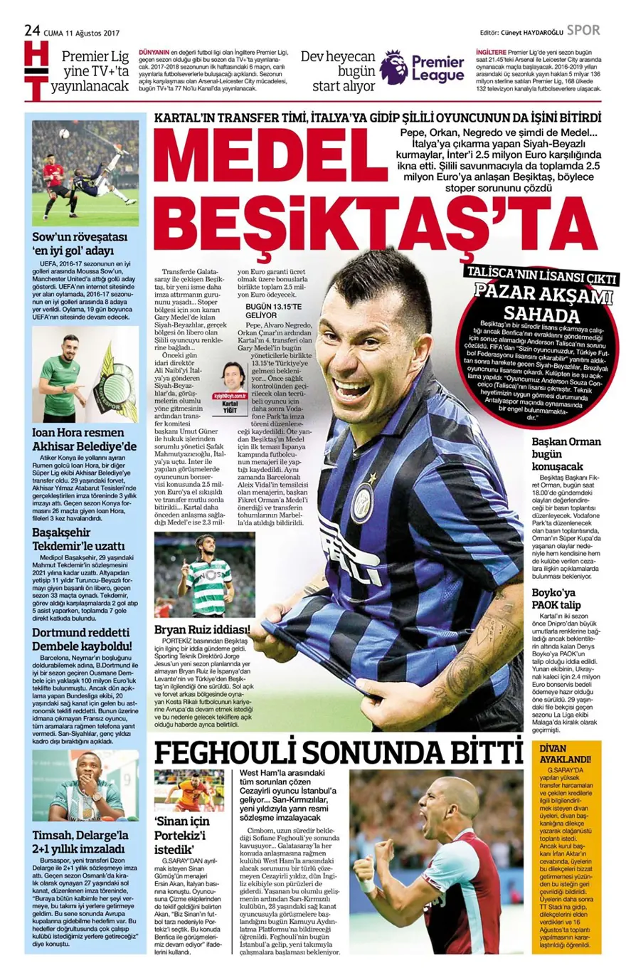 Günün spor gazeteleri (Transfer haberleri - 11 Ağustos 2017) 3 Günün spor gazeteleri (Transfer haberleri - 11 Ağustos 2017) 3