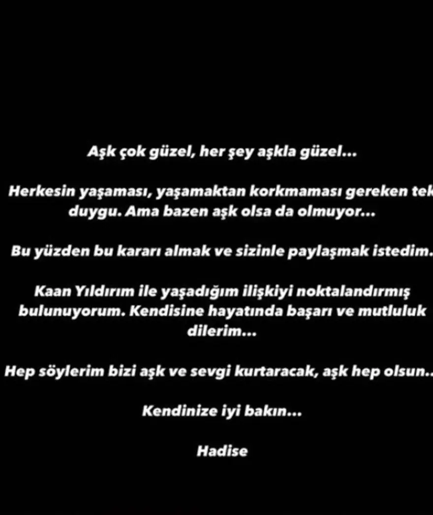 Kaan Yıldırım'dan Hadise ile ayrılık açıklaması 6 Kaan Yıldırım'dan Hadise ile ayrılık açıklaması 6