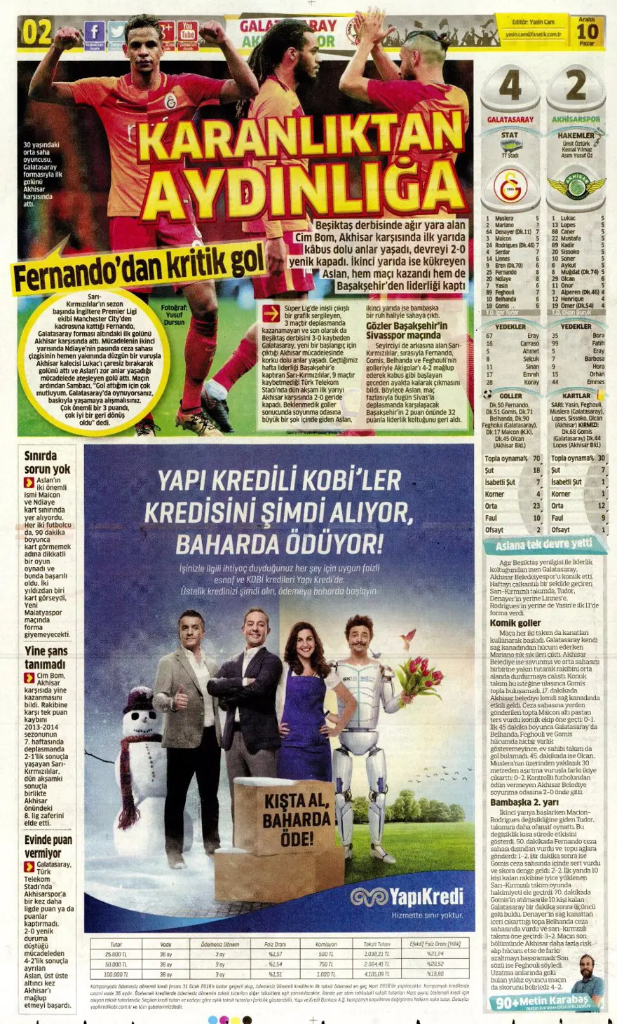 Günün spor gazeteleri (10 Aralık 2017) 9 Günün spor gazeteleri (10 Aralık 2017) 9