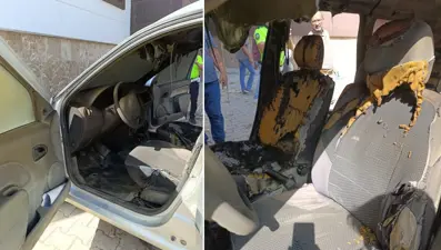 Unutulan cep telefonu otomobili yaktı!