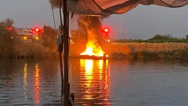 Manavgat Irmağı'nda tekne yangını