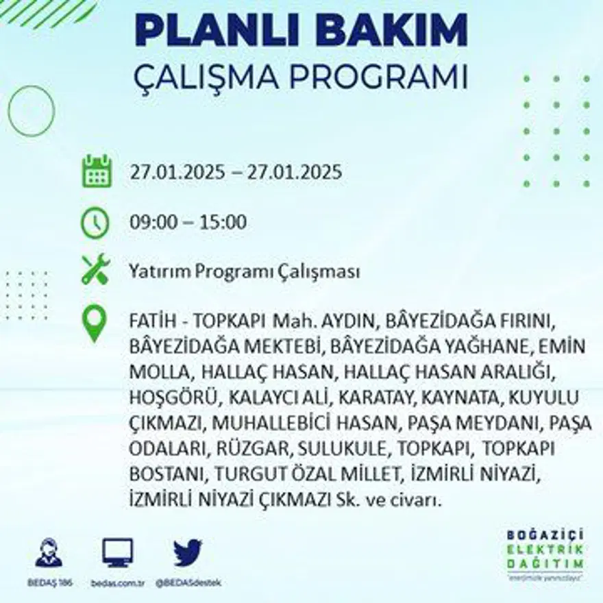 İstanbul'un birçok ilçesinde elektrik kesintisi: Avcılar'da elektrikler ne zaman gelecek? BEDAŞ kesinti programı 29
