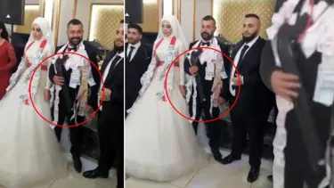 Düğünde damada pompalı tüfek taktılar!