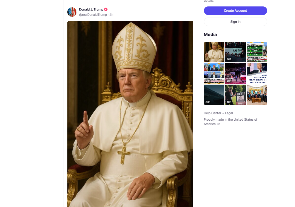 Trump, Papalığa da el attı: Kendi fotoğrafını paylaştı