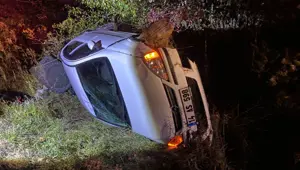 Otomobil takla attı: Sürücü ehliyetsiz çıktı